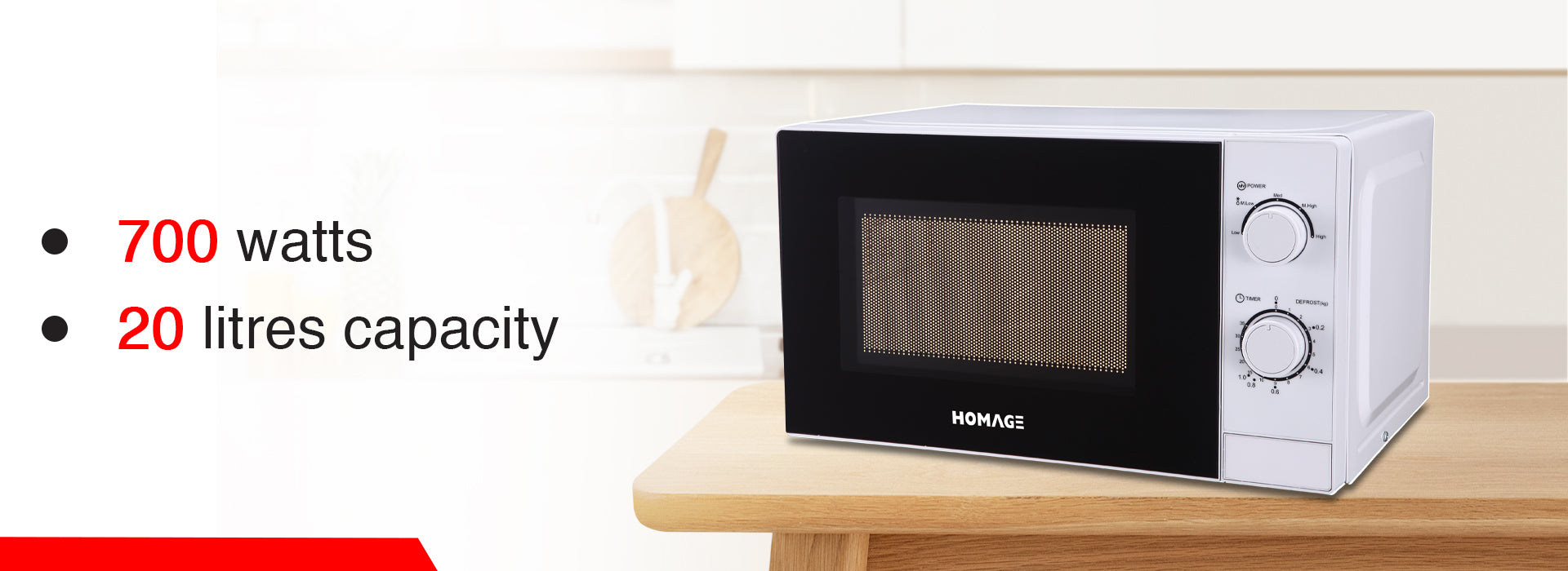 Homage HMSO-2017 W 20-Liter Microwave Oven – Efficient & Versatile Cooking