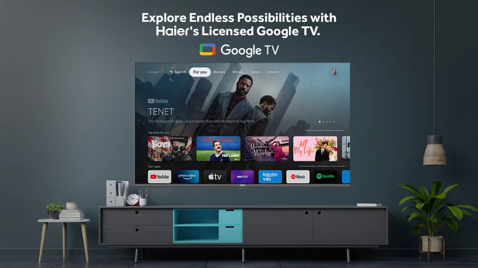 Haier 55" 4K UHD Google TV 55-K800 – Dolby Audio, HDMI 2.1, Google Assistant, HDR10