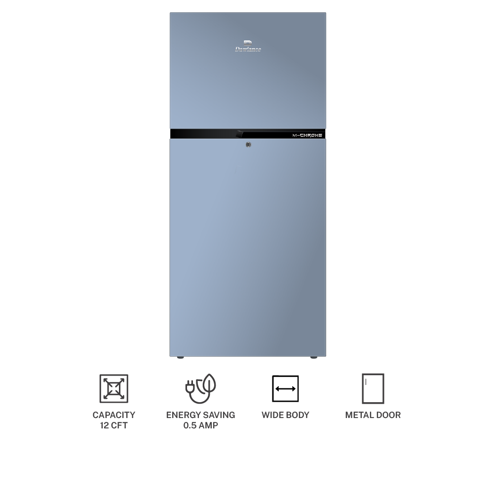 Dawlance Metal Body Refrigerator 9173 Chrome – Black & Copper – 18 cu. ft. – Premium Energy Efficient