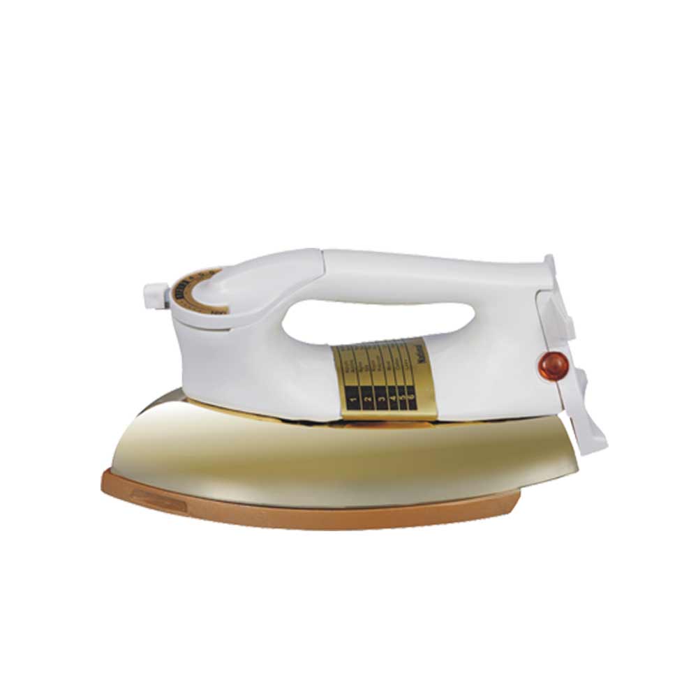 National Dry Iron NI-570 Golden – 2.5KG Heavy Weight, Non-Stick Soleplate, Overheat Protection