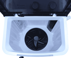 DW 6100 Single Tub Washer with Clear Lid – 220V, Induction Motor, White Plastic Body