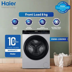 Haier Front Loading Washing Machine HW 100-BP12929 – 10 KG Capacity, 1400 RPM, A+ Energy Rating, 16 Programs