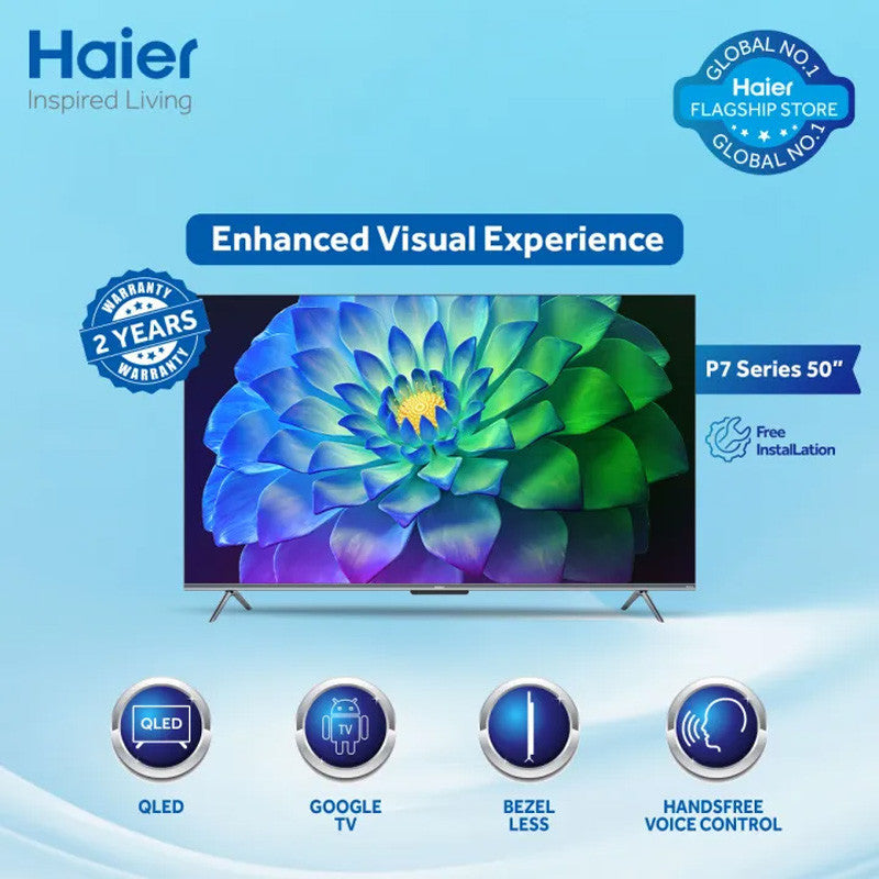 Haier 50" 4K UHD Google TV 50-P7UX – Dolby Atmos, Dolby Vision, HDMI 2.1, Google Assistant